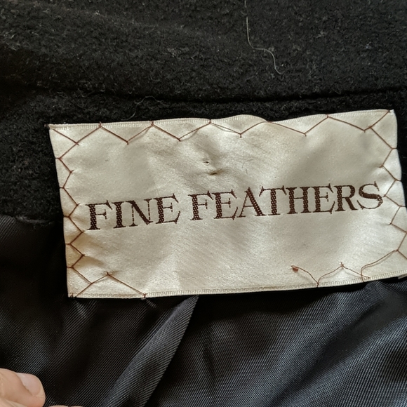 Fine feathers Angora wool black peacoat - Picture 2 of 6